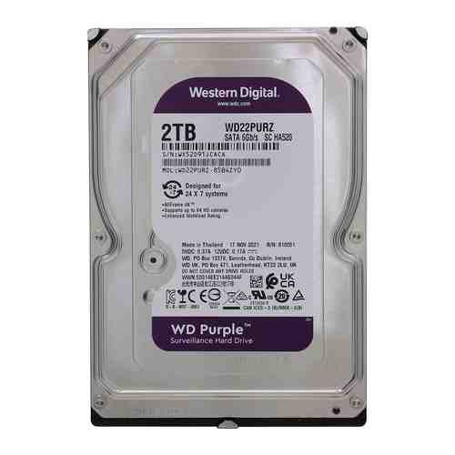 Жесткий диск HDD Western Digital Original SATA-III 2Tb WD22PURZ Video Streaming Purple (5400rpm) 256Mb 3.5''