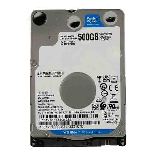 Жесткий диск HDD Western Digital Original SATA-III 500Gb WD5000LPZX Blue (5400rpm) 128Mb 2.5''