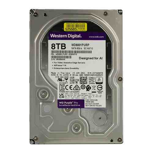 Жесткий диск HDD Western Digital Original SATA-III 8Tb WD8001PURP Video Purple Pro (7200rpm) 256Mb 3.5''